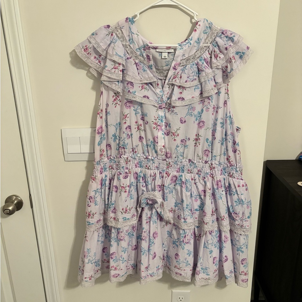 LoveShackFancy Pastel Floral Ruffle Dress